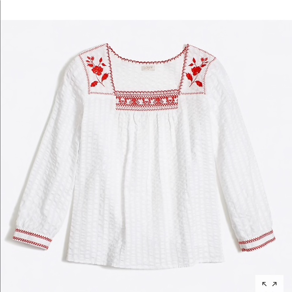 J crew  boho peasant blouse